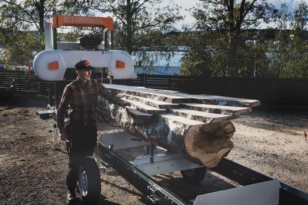 B1001 Band Sawmill, Cut set, with 23 hp Petrol engine (Briggs & Stratton) with electric start